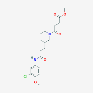 molecular formula C20H27ClN2O5 B6003878 methyl 4-(3-{3-[(3-chloro-4-methoxyphenyl)amino]-3-oxopropyl}-1-piperidinyl)-4-oxobutanoate 