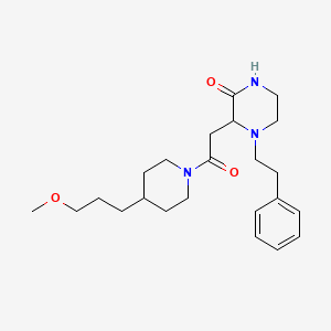 molecular formula C23H35N3O3 B6003895 3-{2-[4-(3-methoxypropyl)-1-piperidinyl]-2-oxoethyl}-4-(2-phenylethyl)-2-piperazinone 