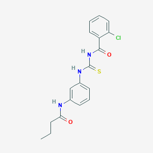 molecular formula C18H18ClN3O2S B6003904 N-({[3-(butyrylamino)phenyl]amino}carbonothioyl)-2-chlorobenzamide 
