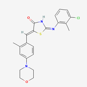 molecular formula C22H22ClN3O2S B6003914 2-[(3-chloro-2-methylphenyl)imino]-5-[2-methyl-4-(4-morpholinyl)benzylidene]-1,3-thiazolidin-4-one 
