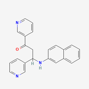 molecular formula C23H19N3O B6003916 3-(2-naphthylamino)-1,3-di-3-pyridinyl-1-propanone 