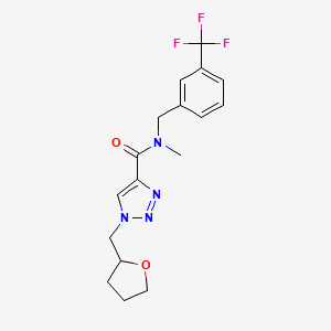 molecular formula C17H19F3N4O2 B6003919 N-methyl-1-(tetrahydro-2-furanylmethyl)-N-[3-(trifluoromethyl)benzyl]-1H-1,2,3-triazole-4-carboxamide 