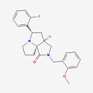 molecular formula C23H25FN2O2 B6003926 (3aS*,5S*,9aS*)-5-(2-fluorophenyl)-2-(2-methoxybenzyl)hexahydro-7H-pyrrolo[3,4-g]pyrrolizin-1(2H)-one 