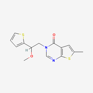 molecular formula C14H14N2O2S2 B6003932 3-[2-methoxy-2-(2-thienyl)ethyl]-6-methylthieno[2,3-d]pyrimidin-4(3H)-one 
