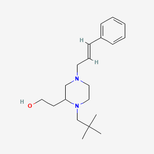 molecular formula C20H32N2O B6003936 2-{1-(2,2-dimethylpropyl)-4-[(2E)-3-phenyl-2-propen-1-yl]-2-piperazinyl}ethanol 