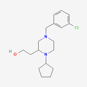 molecular formula C18H27ClN2O B6003951 2-[4-(3-chlorobenzyl)-1-cyclopentyl-2-piperazinyl]ethanol 