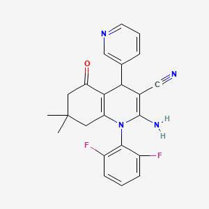 2-amino-1-(2,6-difluorophenyl)-7,7-dimethyl-5-oxo-4-pyridin-3-yl-1,4,5,6,7,8-hexahydroquinoline-3-carbonitrile