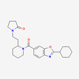 molecular formula C25H33N3O3 B6003960 1-(2-{1-[(2-cyclohexyl-1,3-benzoxazol-6-yl)carbonyl]-2-piperidinyl}ethyl)-2-pyrrolidinone 