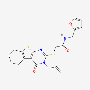 molecular formula C20H21N3O3S2 B6003989 2-[(3-allyl-4-oxo-3,4,5,6,7,8-hexahydro[1]benzothieno[2,3-d]pyrimidin-2-yl)thio]-N-(2-furylmethyl)acetamide 