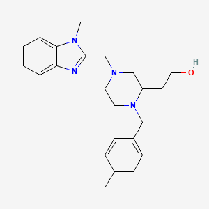 molecular formula C23H30N4O B6004014 2-[4-[(1-methyl-1H-benzimidazol-2-yl)methyl]-1-(4-methylbenzyl)-2-piperazinyl]ethanol 