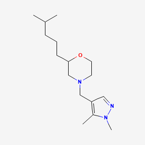 molecular formula C16H29N3O B6004030 4-[(1,5-dimethyl-1H-pyrazol-4-yl)methyl]-2-(4-methylpentyl)morpholine 