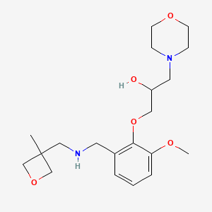 molecular formula C20H32N2O5 B6004042 1-[2-methoxy-6-({[(3-methyl-3-oxetanyl)methyl]amino}methyl)phenoxy]-3-(4-morpholinyl)-2-propanol 