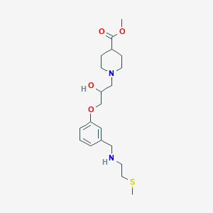 molecular formula C20H32N2O4S B6004054 methyl 1-{2-hydroxy-3-[3-({[2-(methylthio)ethyl]amino}methyl)phenoxy]propyl}-4-piperidinecarboxylate 