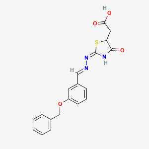 molecular formula C19H17N3O4S B6004066 (2-{[3-(benzyloxy)benzylidene]hydrazono}-4-oxo-1,3-thiazolidin-5-yl)acetic acid 