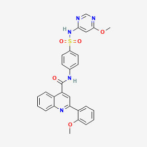 molecular formula C28H23N5O5S B6004070 2-(2-methoxyphenyl)-N-(4-{[(6-methoxy-4-pyrimidinyl)amino]sulfonyl}phenyl)-4-quinolinecarboxamide 
