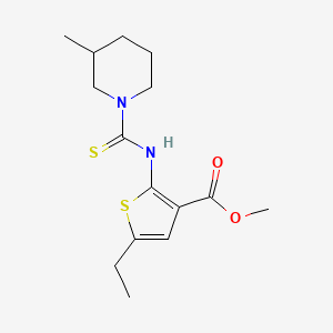 molecular formula C15H22N2O2S2 B6004092 methyl 5-ethyl-2-{[(3-methyl-1-piperidinyl)carbonothioyl]amino}-3-thiophenecarboxylate 