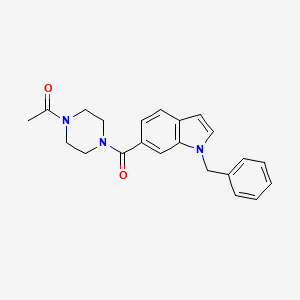 molecular formula C22H23N3O2 B6004099 6-[(4-acetyl-1-piperazinyl)carbonyl]-1-benzyl-1H-indole 