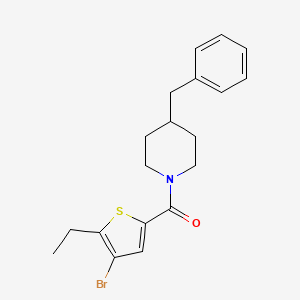 molecular formula C19H22BrNOS B6004109 4-benzyl-1-[(4-bromo-5-ethyl-2-thienyl)carbonyl]piperidine 
