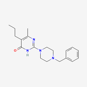 molecular formula C19H26N4O B6004117 2-(4-benzyl-1-piperazinyl)-6-methyl-5-propyl-4(3H)-pyrimidinone CAS No. 886152-34-7