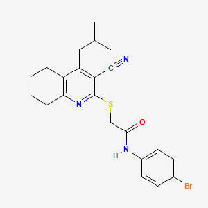 molecular formula C22H24BrN3OS B6004125 N-(4-bromophenyl)-2-[(3-cyano-4-isobutyl-5,6,7,8-tetrahydro-2-quinolinyl)thio]acetamide 