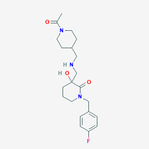 molecular formula C21H30FN3O3 B6004142 3-({[(1-acetyl-4-piperidinyl)methyl]amino}methyl)-1-(4-fluorobenzyl)-3-hydroxy-2-piperidinone 