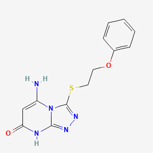 molecular formula C13H13N5O2S B6004161 5-amino-3-[(2-phenoxyethyl)thio][1,2,4]triazolo[4,3-a]pyrimidin-7-ol 