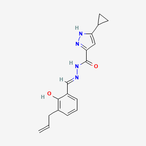 molecular formula C17H18N4O2 B6004167 N'-(3-allyl-2-hydroxybenzylidene)-3-cyclopropyl-1H-pyrazole-5-carbohydrazide 
