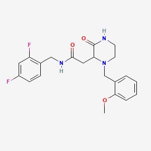 molecular formula C21H23F2N3O3 B6004176 N-(2,4-difluorobenzyl)-2-[1-(2-methoxybenzyl)-3-oxo-2-piperazinyl]acetamide 