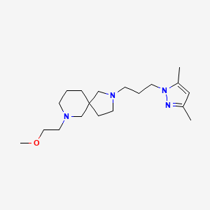 molecular formula C19H34N4O B6004178 2-[3-(3,5-dimethyl-1H-pyrazol-1-yl)propyl]-7-(2-methoxyethyl)-2,7-diazaspiro[4.5]decane 