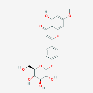 molecular formula C22H22O10 B600419 2-[4-(D-Glucopyranosyloxy)phenyl]-5-hydroxy-7-methoxy-4H-1-benzopyran-4-one CAS No. 20486-36-6