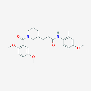 molecular formula C25H32N2O5 B6004226 3-[1-(2,5-dimethoxybenzoyl)-3-piperidinyl]-N-(4-methoxy-2-methylphenyl)propanamide 