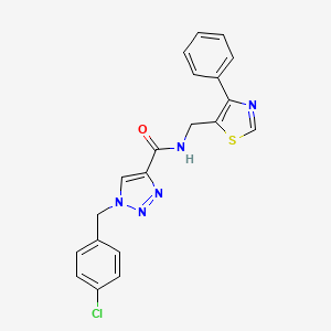 molecular formula C20H16ClN5OS B6004238 1-(4-chlorobenzyl)-N-[(4-phenyl-1,3-thiazol-5-yl)methyl]-1H-1,2,3-triazole-4-carboxamide 