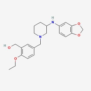 molecular formula C22H28N2O4 B6004248 (5-{[3-(1,3-benzodioxol-5-ylamino)-1-piperidinyl]methyl}-2-ethoxyphenyl)methanol 