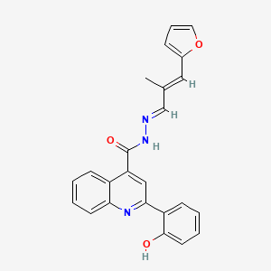 molecular formula C24H19N3O3 B6004260 N'-[3-(2-furyl)-2-methyl-2-propen-1-ylidene]-2-(2-hydroxyphenyl)-4-quinolinecarbohydrazide 