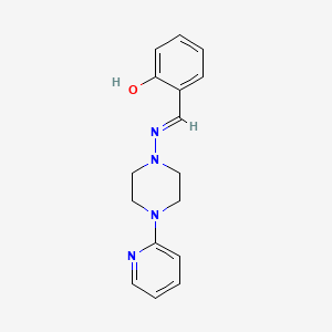 molecular formula C16H18N4O B6004269 2-({[4-(2-pyridinyl)-1-piperazinyl]imino}methyl)phenol 