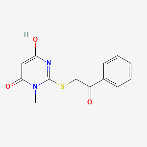 molecular formula C13H12N2O3S B6004276 6-hydroxy-3-methyl-2-[(2-oxo-2-phenylethyl)thio]-4(3H)-pyrimidinone 