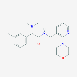 molecular formula C21H28N4O2 B6004281 2-(dimethylamino)-2-(3-methylphenyl)-N-{[2-(4-morpholinyl)-3-pyridinyl]methyl}acetamide 