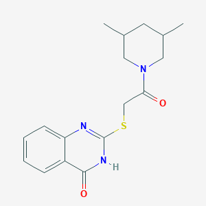 molecular formula C17H21N3O2S B6004299 2-{[2-(3,5-dimethyl-1-piperidinyl)-2-oxoethyl]thio}-4(3H)-quinazolinone 