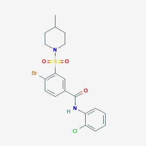 molecular formula C19H20BrClN2O3S B6004317 4-bromo-N-(2-chlorophenyl)-3-[(4-methyl-1-piperidinyl)sulfonyl]benzamide 