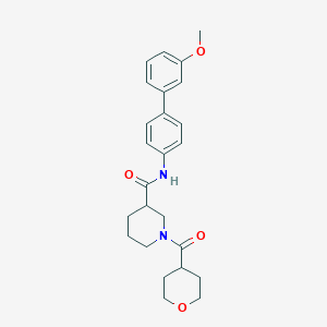 molecular formula C25H30N2O4 B6004320 N-(3'-methoxy-4-biphenylyl)-1-(tetrahydro-2H-pyran-4-ylcarbonyl)-3-piperidinecarboxamide 
