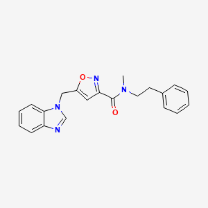 molecular formula C21H20N4O2 B6004339 5-(1H-benzimidazol-1-ylmethyl)-N-methyl-N-(2-phenylethyl)-3-isoxazolecarboxamide 