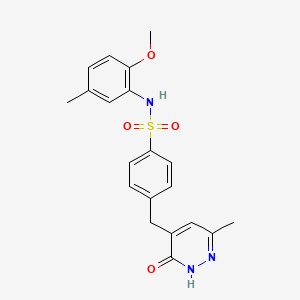 molecular formula C20H21N3O4S B6004361 N-(2-methoxy-5-methylphenyl)-4-[(6-methyl-3-oxo-2,3-dihydro-4-pyridazinyl)methyl]benzenesulfonamide 