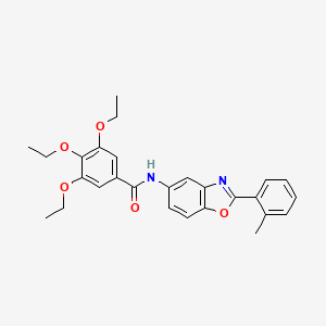 3,4,5-triethoxy-N-[2-(2-methylphenyl)-1,3-benzoxazol-5-yl]benzamide