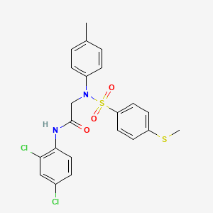 molecular formula C22H20Cl2N2O3S2 B6004381 N~1~-(2,4-dichlorophenyl)-N~2~-(4-methylphenyl)-N~2~-{[4-(methylthio)phenyl]sulfonyl}glycinamide 