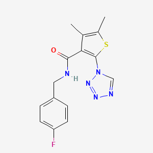 molecular formula C15H14FN5OS B6004383 N-(4-fluorobenzyl)-4,5-dimethyl-2-(1H-tetrazol-1-yl)-3-thiophenecarboxamide 