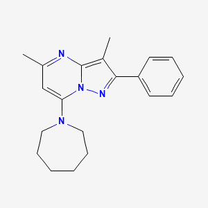 molecular formula C20H24N4 B6004388 7-(1-azepanyl)-3,5-dimethyl-2-phenylpyrazolo[1,5-a]pyrimidine 