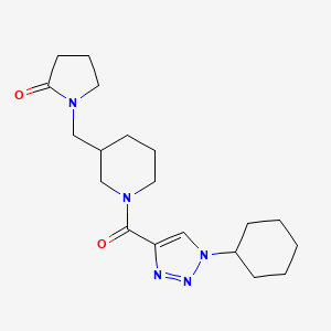 molecular formula C19H29N5O2 B6004392 1-({1-[(1-cyclohexyl-1H-1,2,3-triazol-4-yl)carbonyl]-3-piperidinyl}methyl)-2-pyrrolidinone 