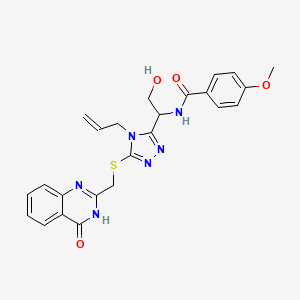 N-[1-(4-allyl-5-{[(4-oxo-3,4-dihydro-2-quinazolinyl)methyl]thio}-4H-1,2,4-triazol-3-yl)-2-hydroxyethyl]-4-methoxybenzamide