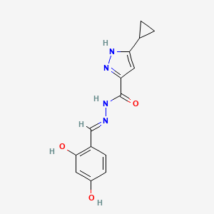 molecular formula C14H14N4O3 B6004450 3-cyclopropyl-N'-(2,4-dihydroxybenzylidene)-1H-pyrazole-5-carbohydrazide 