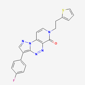 molecular formula C20H14FN5OS B6004458 3-(4-fluorophenyl)-7-[2-(2-thienyl)ethyl]pyrazolo[5,1-c]pyrido[4,3-e][1,2,4]triazin-6(7H)-one 